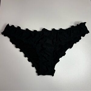 Black Ruffled Srunch Bikini Bottoms